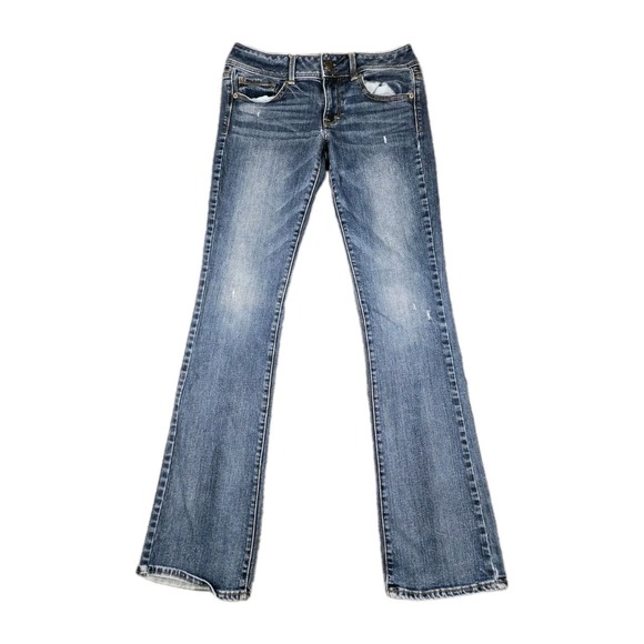 American Eagle Outfitters Denim - American Eagle Kick Boot Jeans Womens 6 Long Blue Stretch Medium Wash Denim Y2K